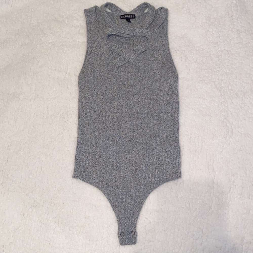 Grey cutout bodysuit